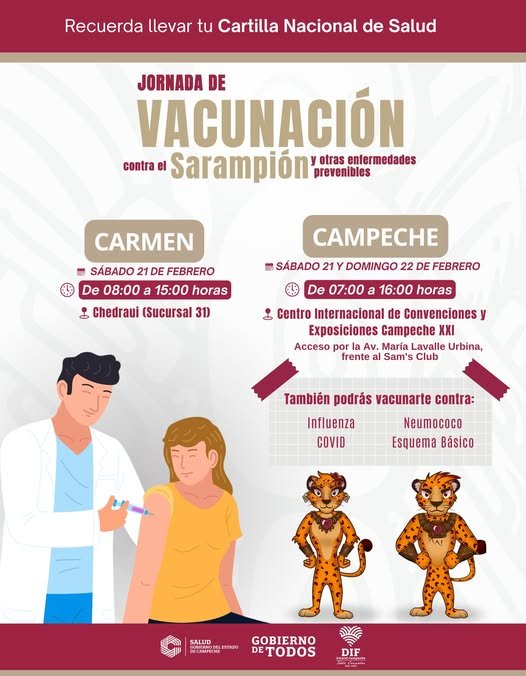 Campaña de vacunación contra el sarampión - Carxcter Campeche
