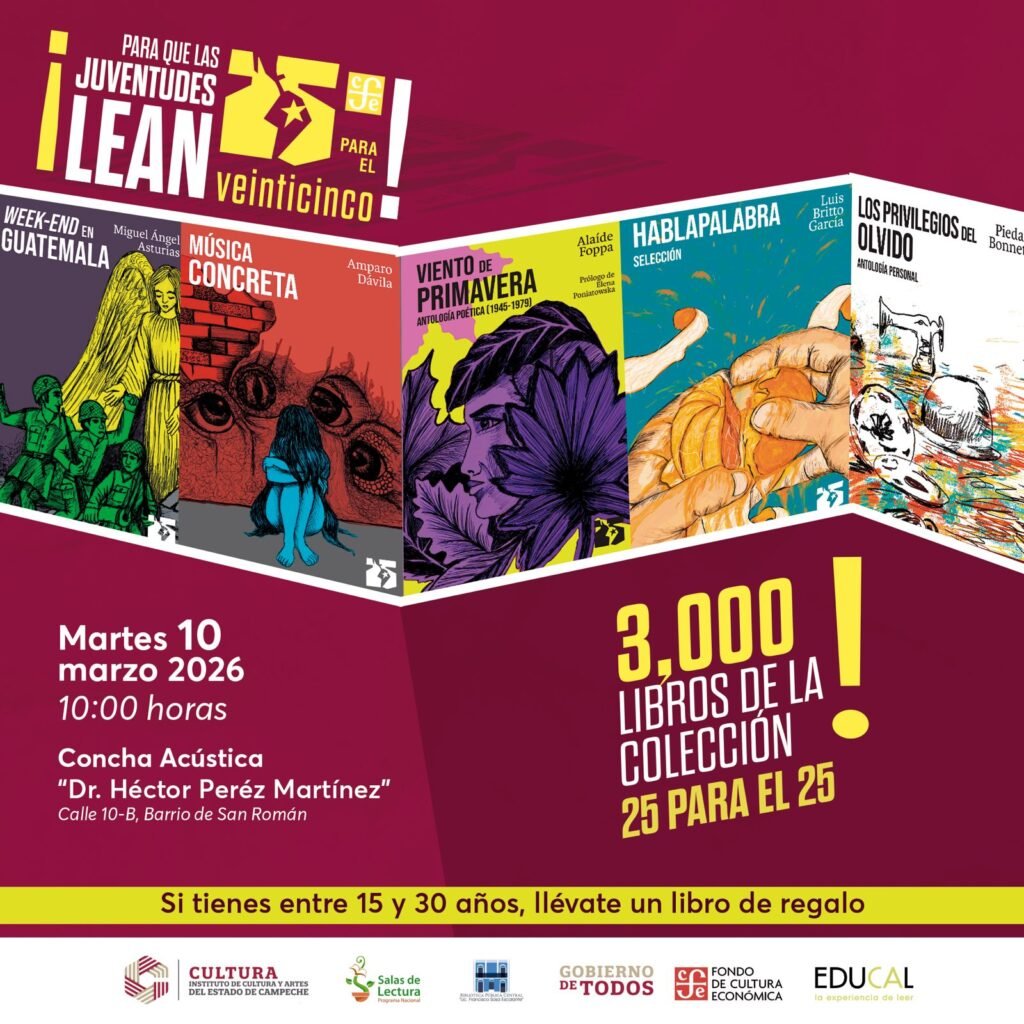 25 para el 25 llegará a Campeche con libros gratis - Carxcter Campeche